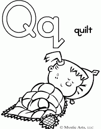 Go ahead and rip out you chosen pages, and then cut now you just need to take your black marker and write is for quilt at the bottom! Alphabet Letter Q Coloring Page Quilt Jpg Coloring Home