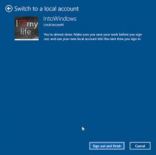 sign out of microsoft account in windows 10