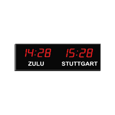 Uk Digital Time Zone Clock 2 5 Red Digits