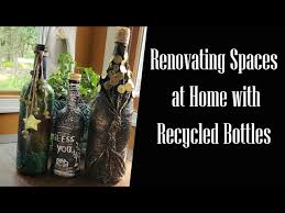 3 Recycled Glass Bottles 3 Botellas