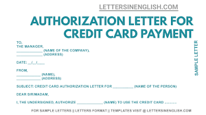 Hotels and gas stations, for example, often place an initial charge on your credit card to request authorization for the transaction from your bank. Authorization Letter For Credit Card Payment For Air Ticket Letters In English