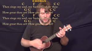 How Great Thou Art Hymn Ukulele Cover Lesson In C With Chords Lyrics