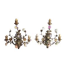 Pair Of Italian Tole Wall Sconces On