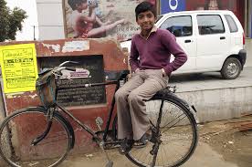 waiting for his friend this indian boy