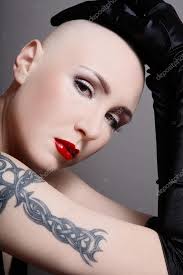 skinhead beauty stock photo by
