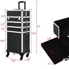 black 4 in 1 makeup travel suitcase