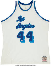 The man suing jerry west and the clippers for his alleged role in landing kawhi leonard says west left him a voicemail message in 2019 acknowledging their relationship and trashing the lakers in the process. Jerry West Signed Throwback Los Angeles Lakers Jersey Lot 41130 Heritage Auctions