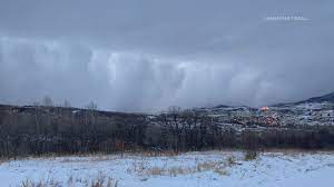 Timelapse shows snow squall moving ...