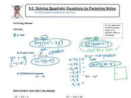5 3 Solving Quadratic Equations By