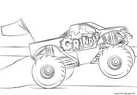 Grave digger monster truck coloring page. Grinder Monster Truck Coloring Page Coloring Pages Printable
