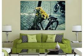 Bicycle Canvas Flower Wall Art Bike