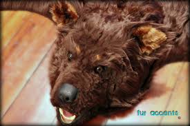 fur accents faux fur bear skin rug