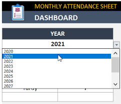 monthly attendance sheet excel