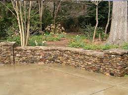 Patio Landscaping Stacked Stone Walls