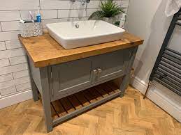 Solid Wood Bathroom Washstand Vanity