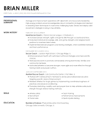 quality soccer coach resume exle