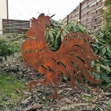 Metal Rooster Garden Decor Metal