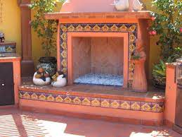 Outdoors Fireplace Decorated Using