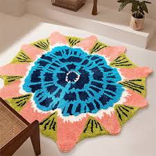 flower rug blended fabric
