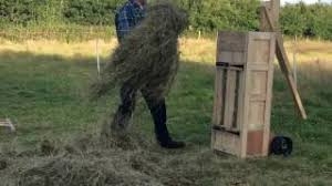 hay bales with a box baler