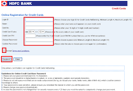 hdfc credit card login and sign up
