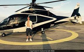 a helicopter to justin bieber concert