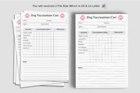 dog vaccination chart pet health record