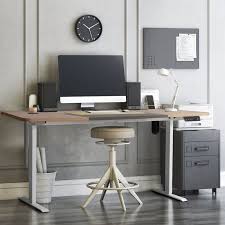 All ikea veneer is lacquered which makes it easy to clean, durable and protects it from moisture and scratches. Height Adjustable Standing Desk Ikea Home Office Ikea Office Desk Cozy Home Office