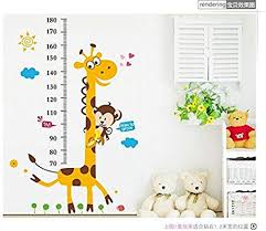 Cartoon Giraffe Kids Growth Chart Height Measure For Home