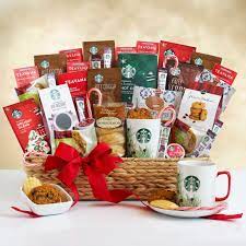 starbucks deluxe holiday gift basket at