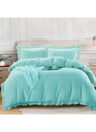 3 Piece Ruffled Duvet Cover Set Without