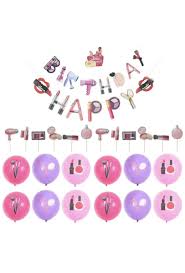 lipstick balloons makeup themed