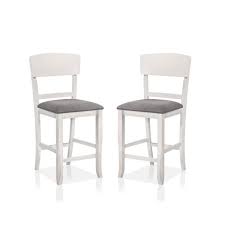 A wide range of colors and materials chairs and stools by the famous american manufacturers straight to your dining room! Furniture Of America Summerland White And Light Gray Counter Height Chairs Set Of 2 Idf 3733wg Pc The Home Depot