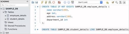 mysql create table tutorial with exles