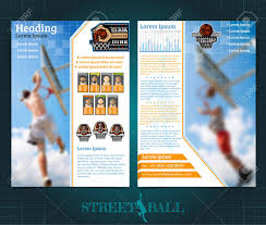 Two Sided Basketball Brochure Or Flyer Streetball Slam Dunk