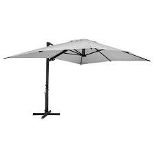 Silver Grey Offset Crank Patio Umbrella