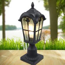 Vintage Pillar Pole Lamp Outdoor Garden