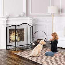 3 Panel Fireplace Screen Decorative