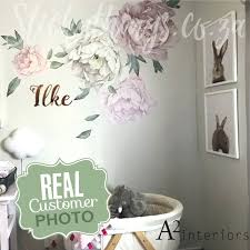 Watercolour Peony Flowers Wall Decal