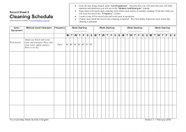 Cleaning Log Sheet Template 546516 Cleaning Checklist