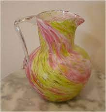 Swirl Spatter Art Glass Pitcher