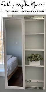 full length mirror with sliding storage