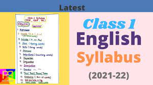 cl 1 english syllabus english
