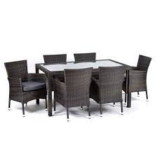 Arlo Outdoor Rattan Dining Table And 6