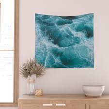 electric ocean wall tapestry by luke