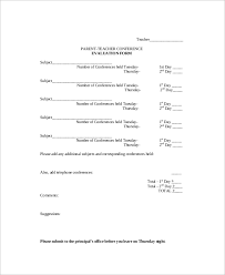 Sample Parent Teacher Conference Form 9 Examples In Word Pdf