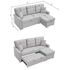 gray velvet reversible sectional sofa