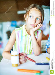 Pretty Girl Daydreaming In Class Stock Photo Image Of Therapy