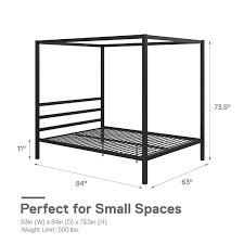 Dhp Modern Metal Canopy Poster Bed In