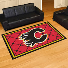 calgary flames 5x8 area rug at